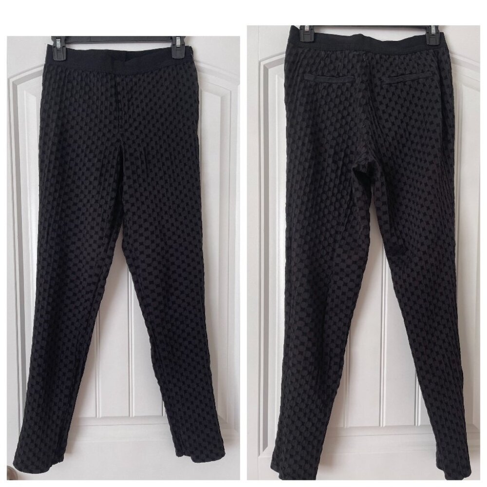 Marc by Marc Jacobs Black Textured Stretchy Side-Zip Trousers Pants Size 4 / M